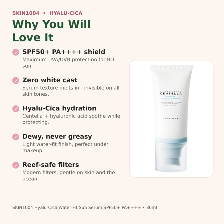 Benefits of SKIN1004 Sun Serum - SPF50+ PA++++, no white cast, Hyalu-Cica hydration