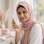 Bangladeshi woman holding SKIN1004 Centella Poremizing Light Gel Cream - Korean gel moisturizer