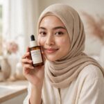Bangladeshi woman holding SKIN1004 Centella Probio-Cica ampoule - Korean skincare for sensitive skin