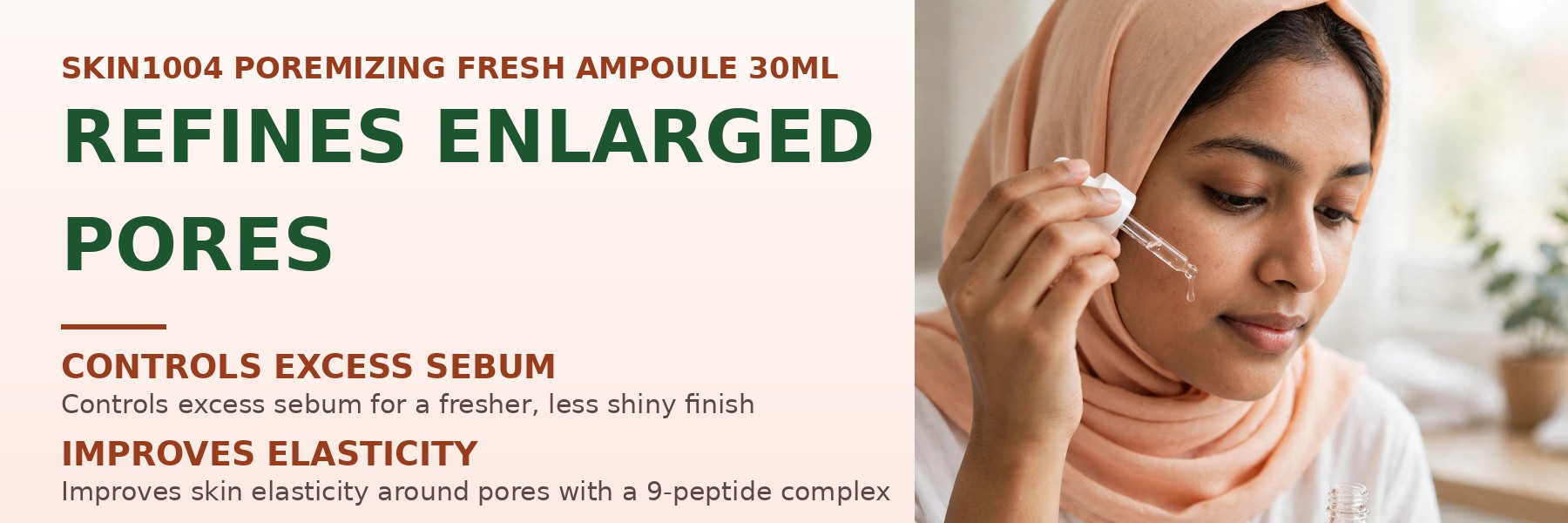 SKIN1004 Madagascar Centella Poremizing Fresh Ampoule 30ml model applying serum