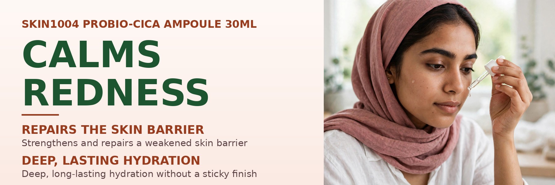 SKIN1004 Madagascar Centella Probio-Cica Intensive Ampoule 30ml model applying serum